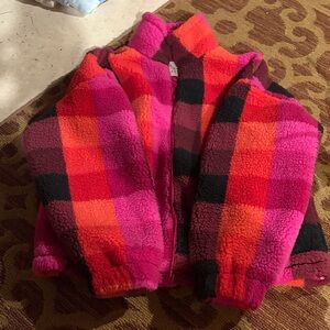 a new day Women's Colorful Plaid Teddy Jacket